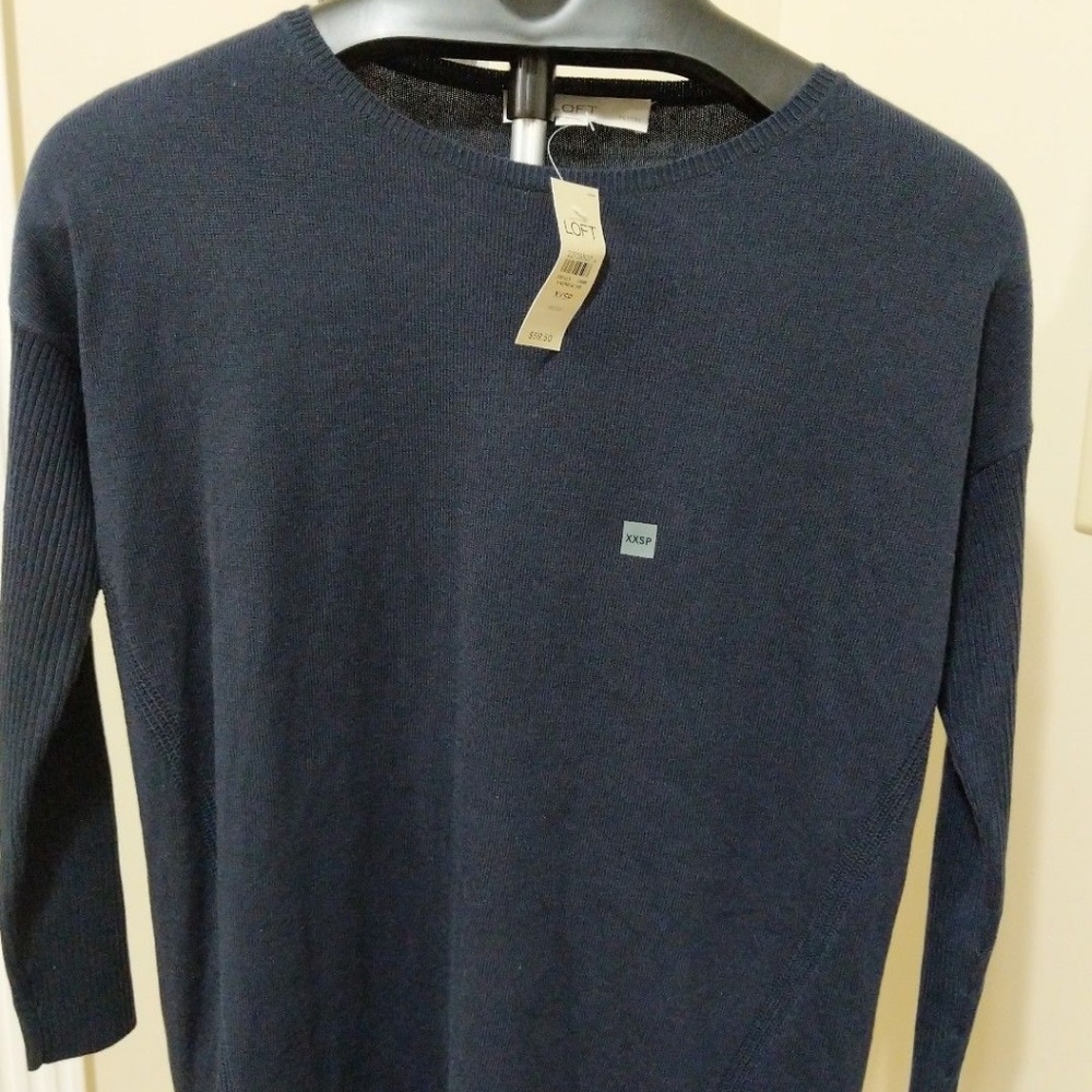 LOFT Acrylic Blend Sweater, NWT, Blue, XXSP